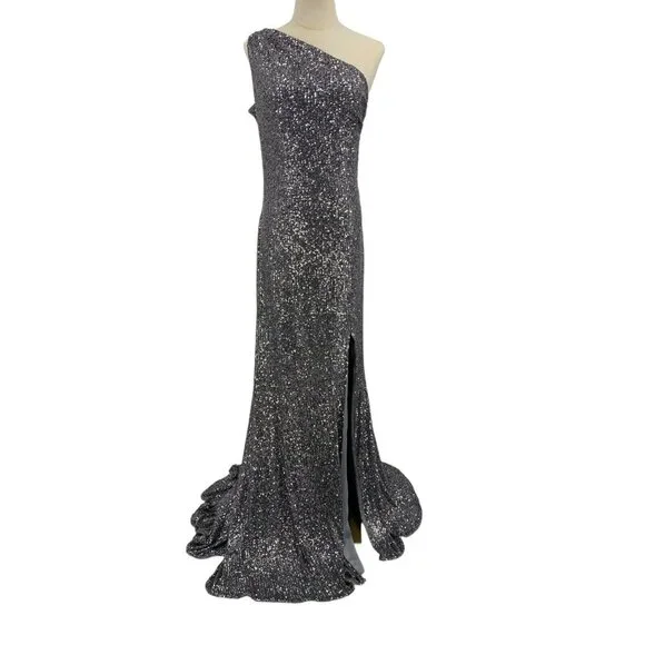 Pronovias The Party Edit Glamour Dress Silver Long Gown Prom‎ 8 Formal Designer